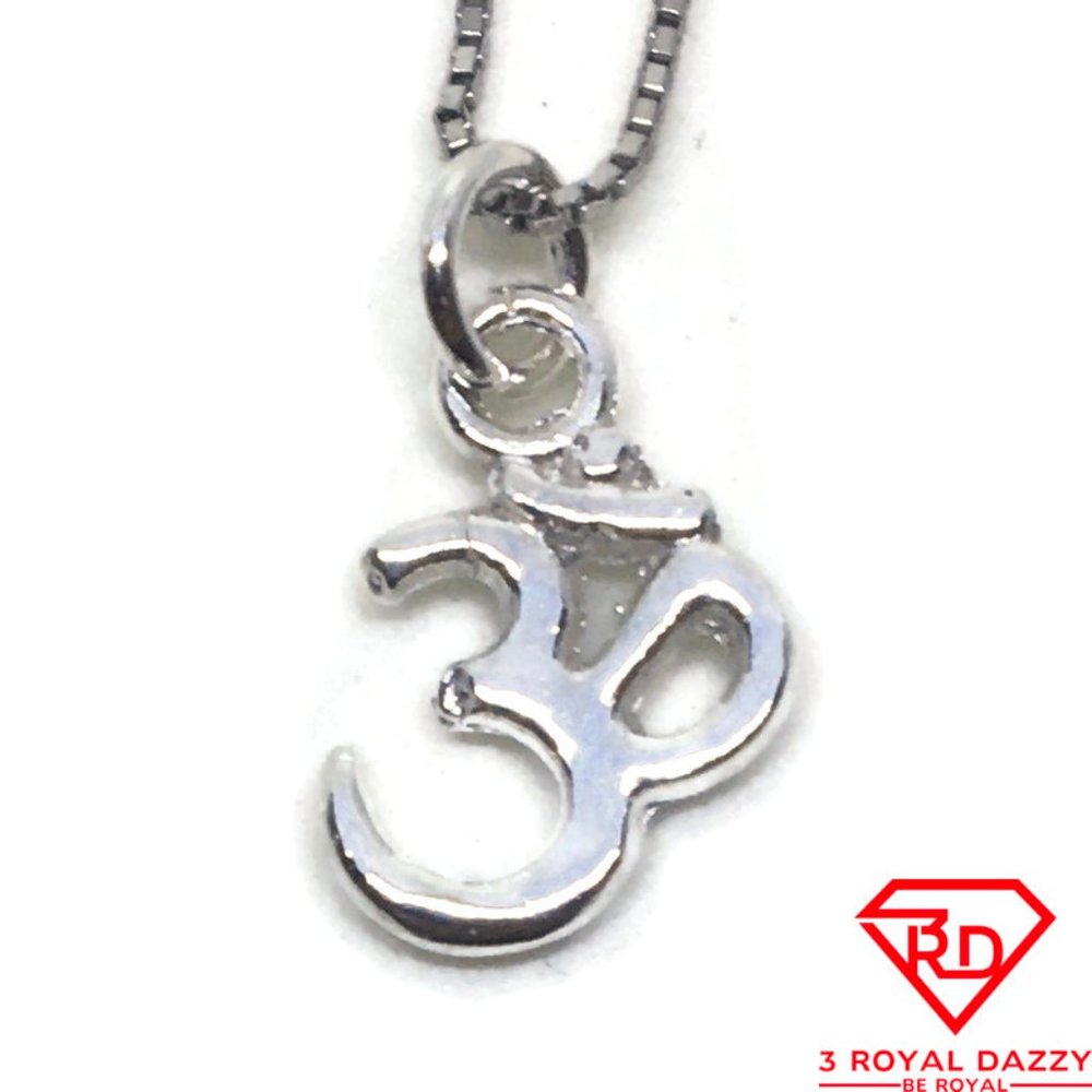 3s Om Symbol charm pendant 925 Sterling Silver
